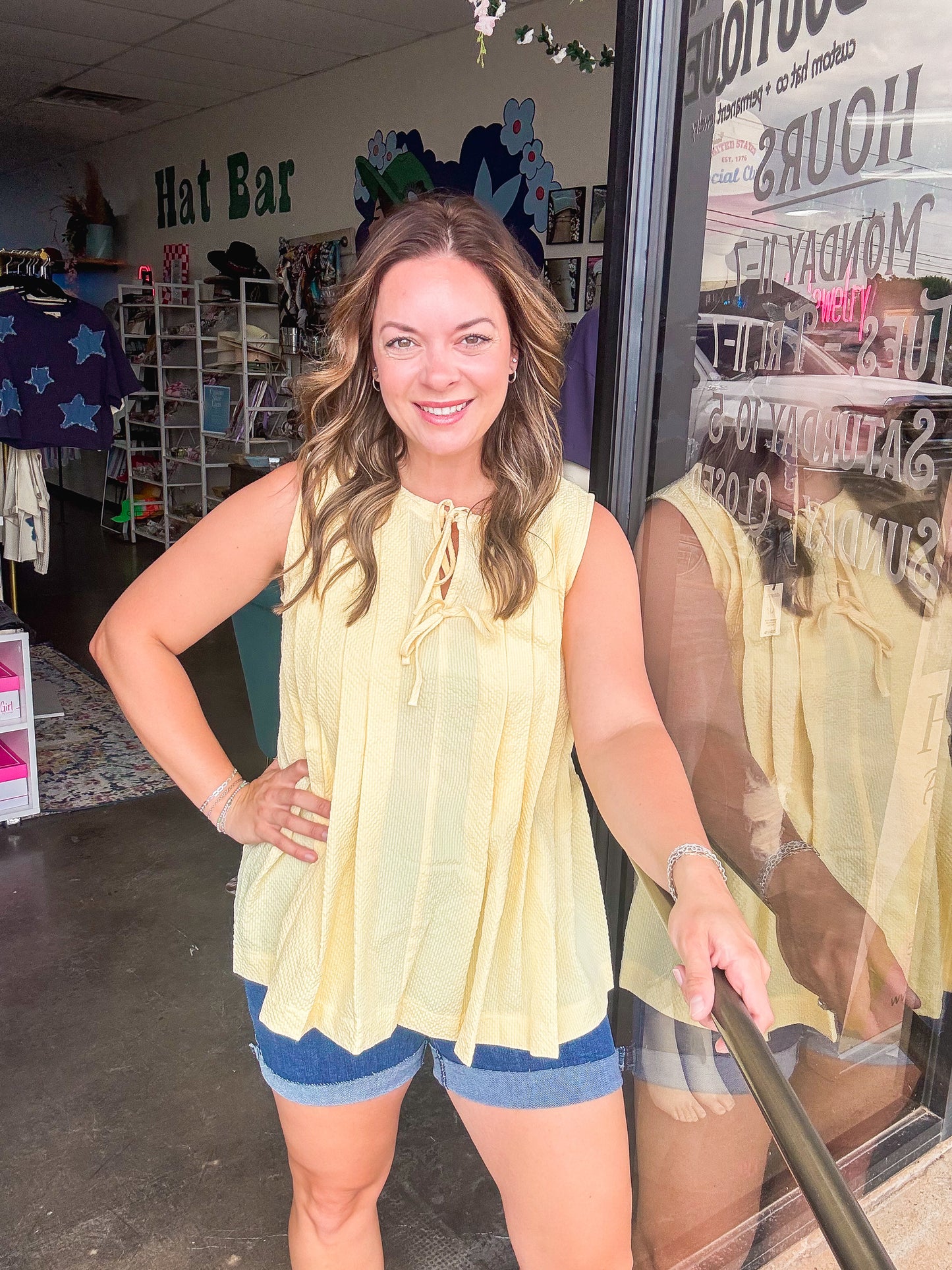 Yellow bow tie top