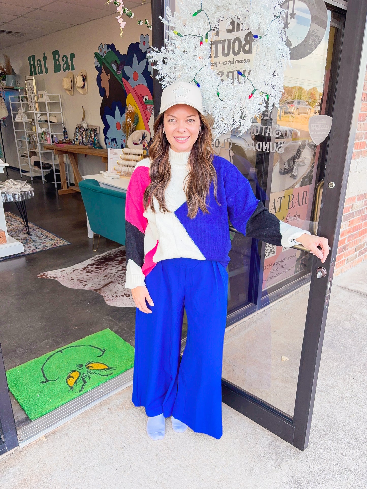 Colorblock turtle neck sweater