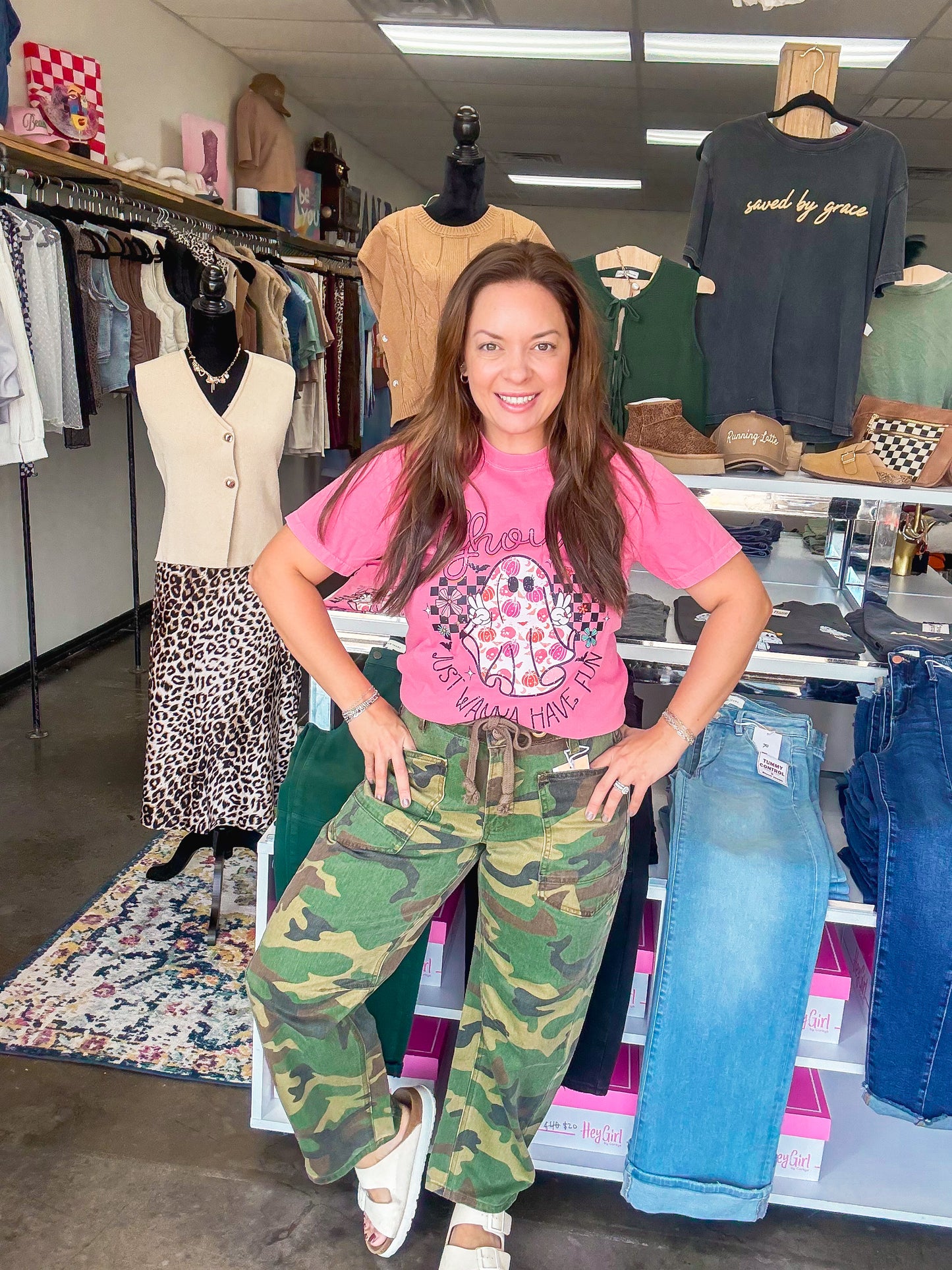 Camo Slouchy Cropped Barrel Pants