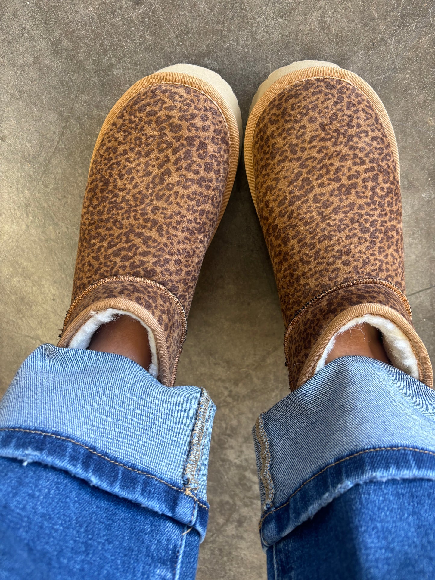 Brown Leopard Platform Mini Booties