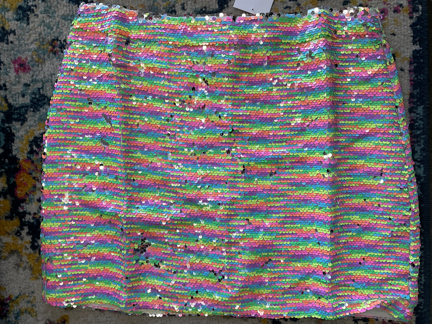Multi Colored Sequin Mini Skirt