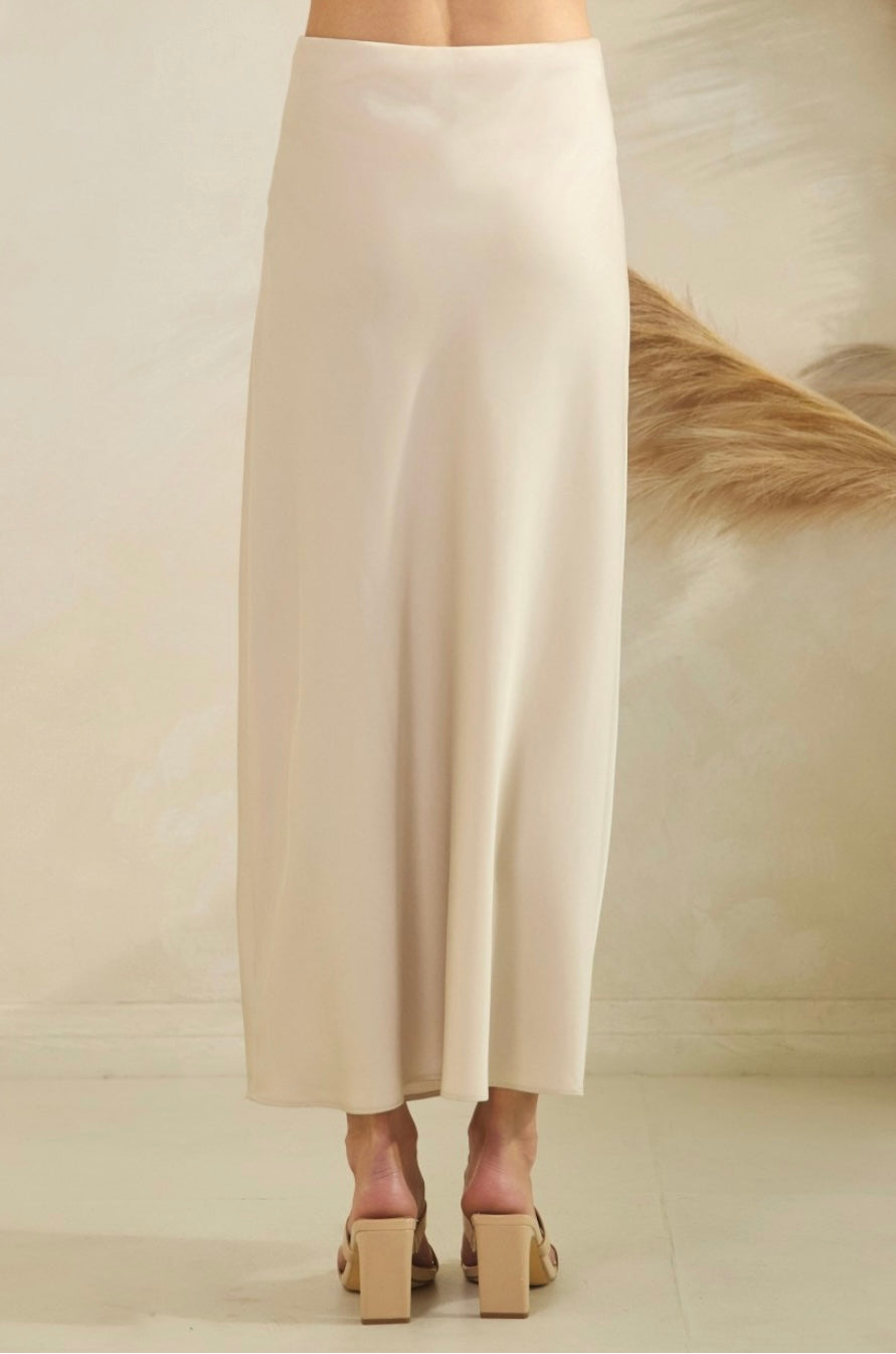Champagne Satin Skirt