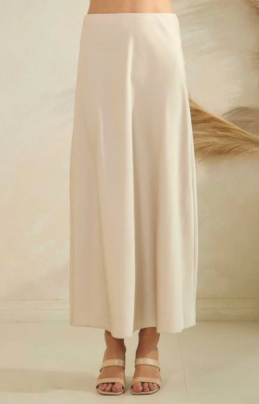 Champagne Satin Skirt