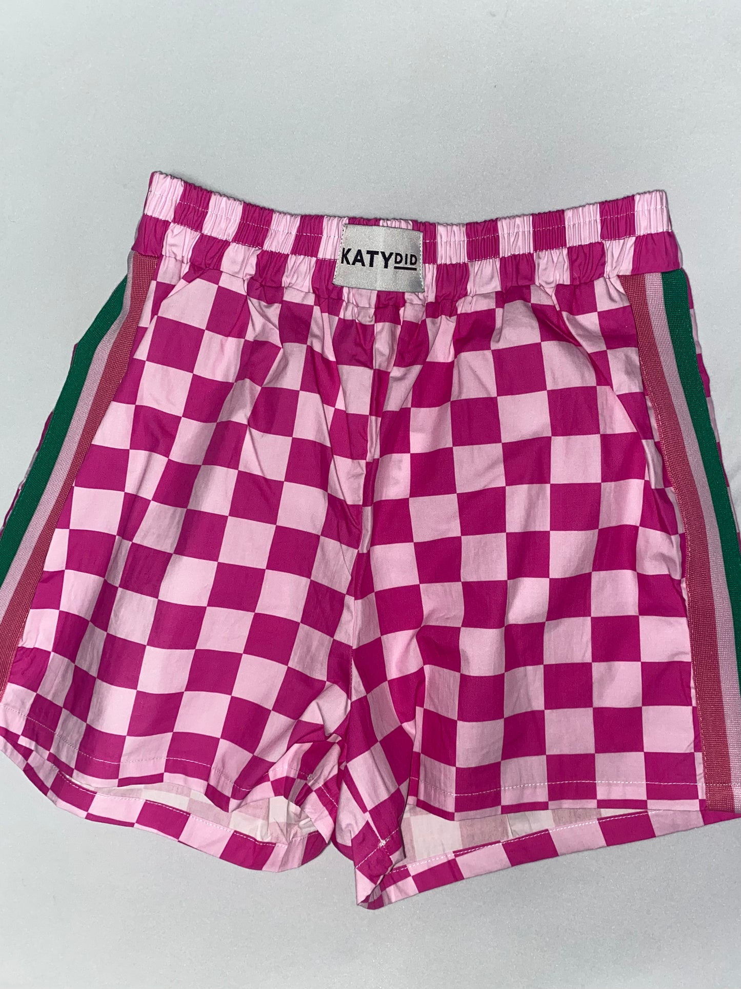 Pink Checkered Boxer Shorts with colored side lining