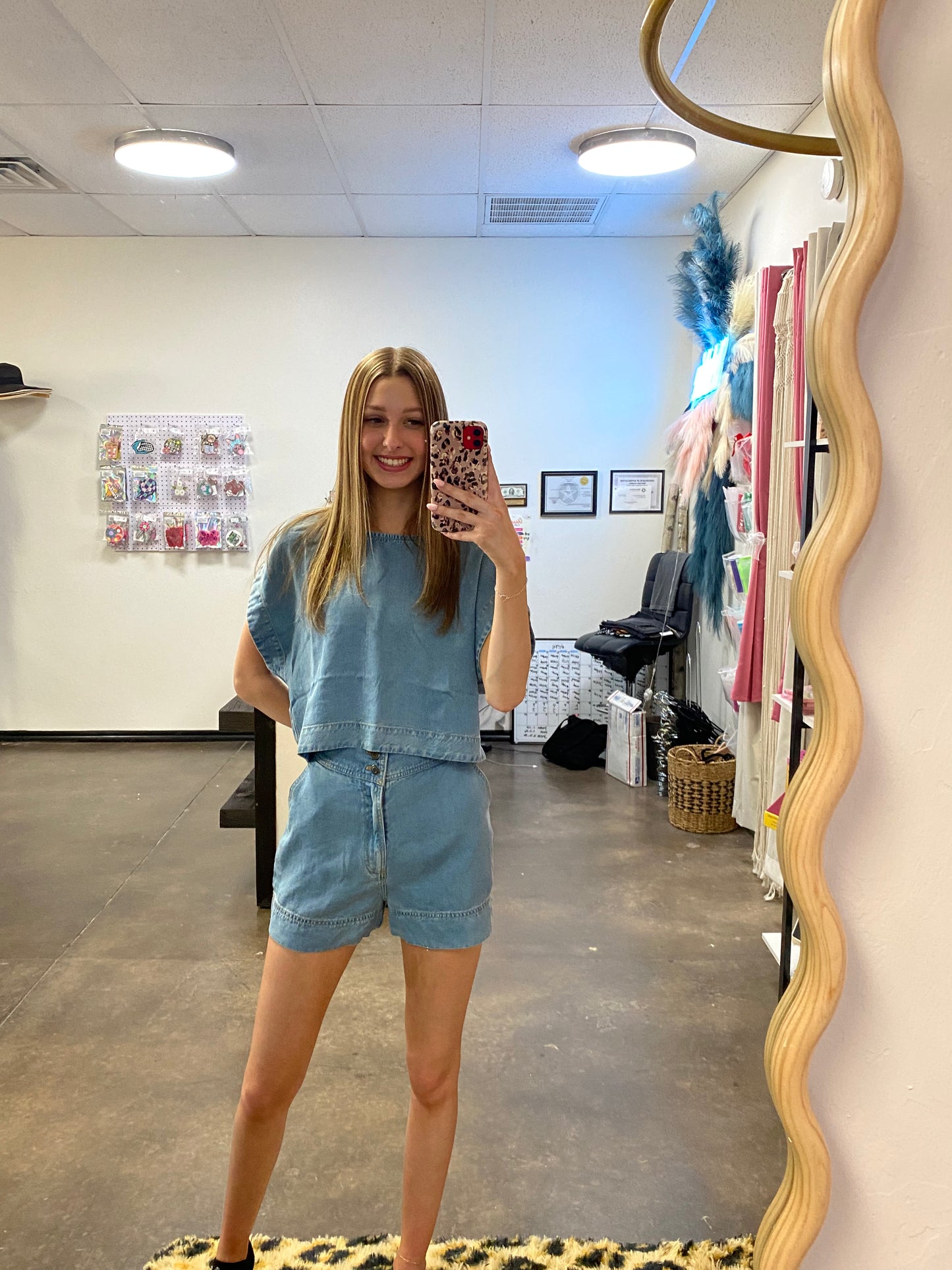 Denim Short Set