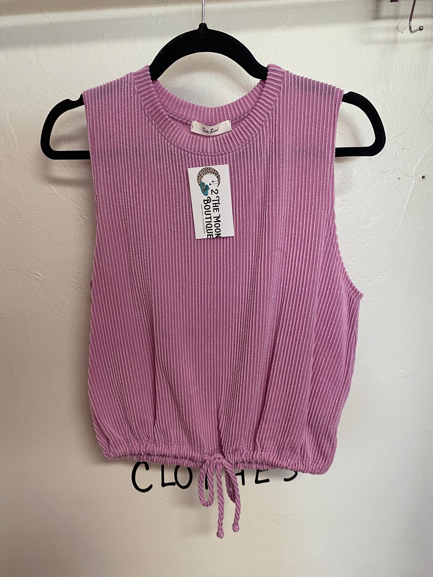 Purple Ribbed Tank Top