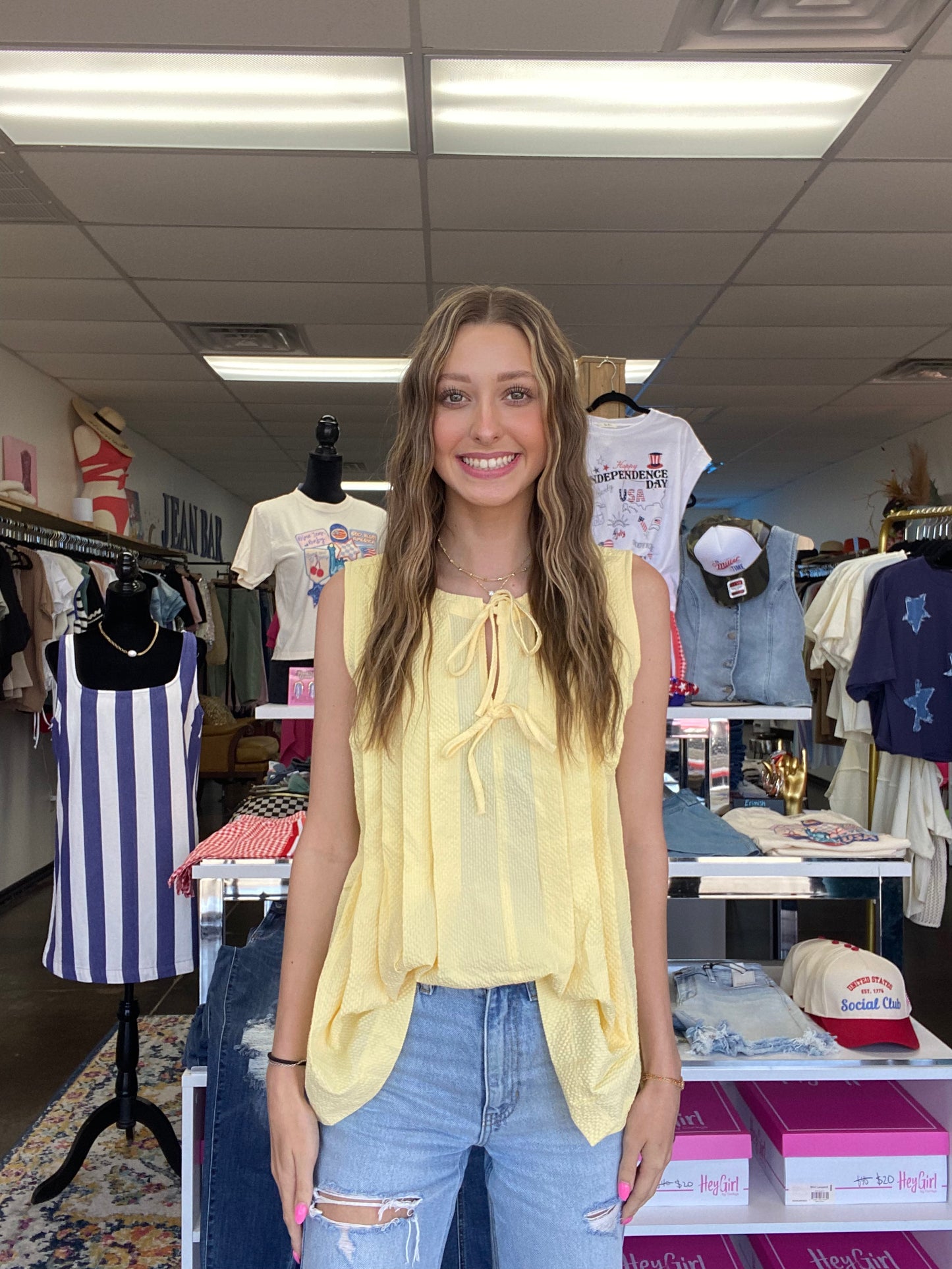 Yellow bow tie top