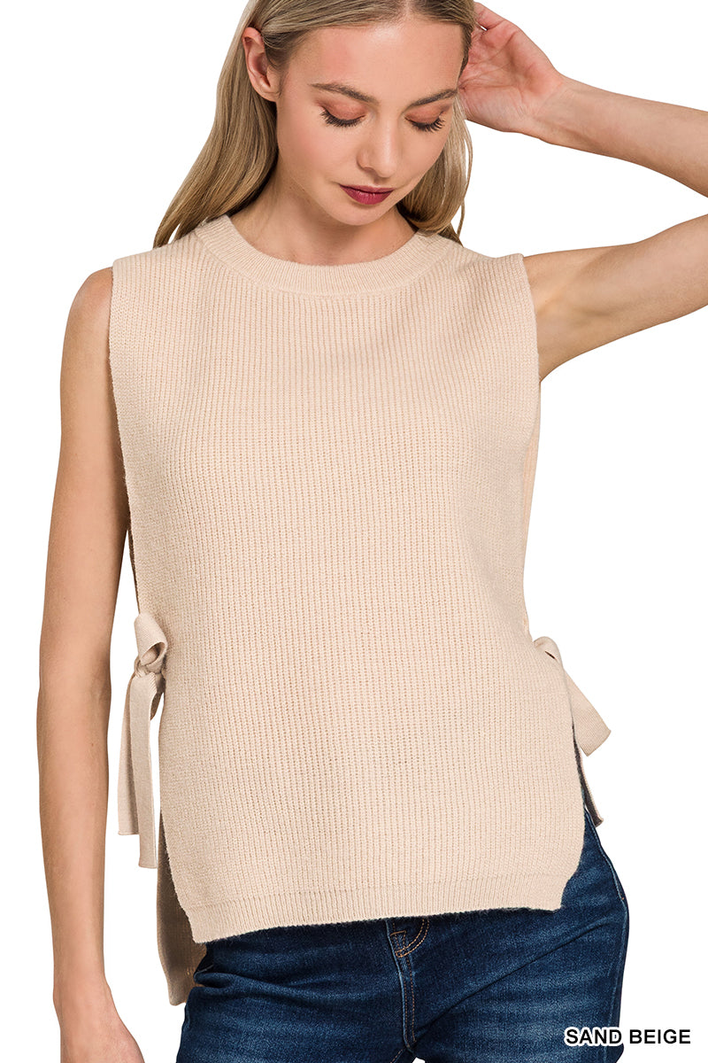 SIDE TIE SWEATER VEST