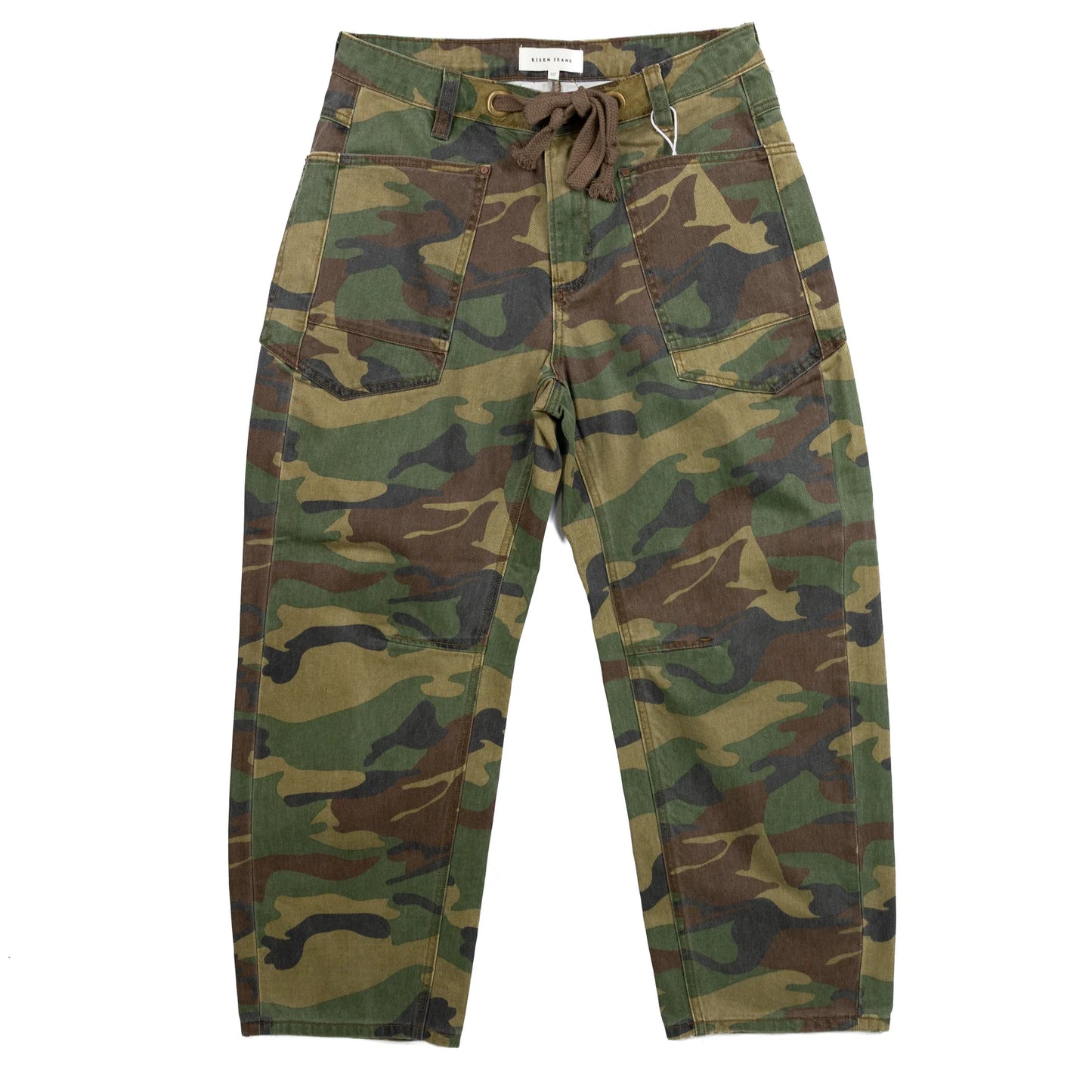 Camo Slouchy Cropped Barrel Pants