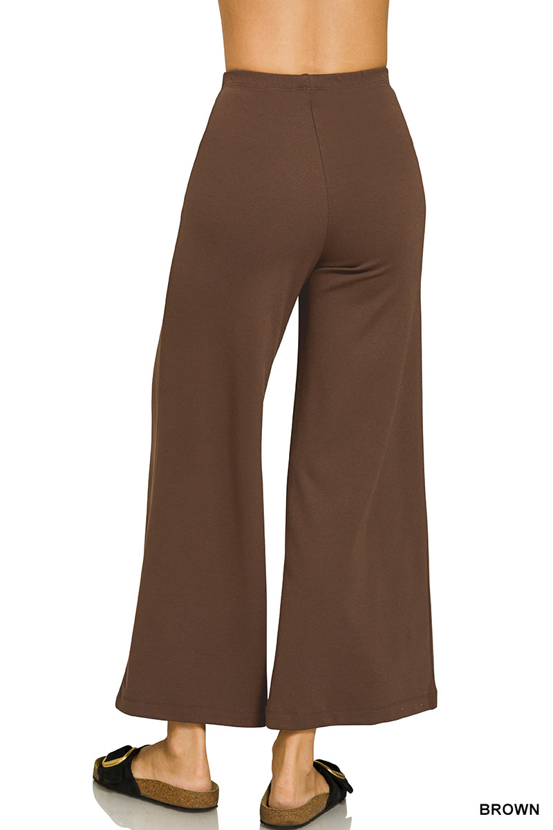 HEAVY PONTE ELASTIC WAISTBAND PINTUCK PANTS