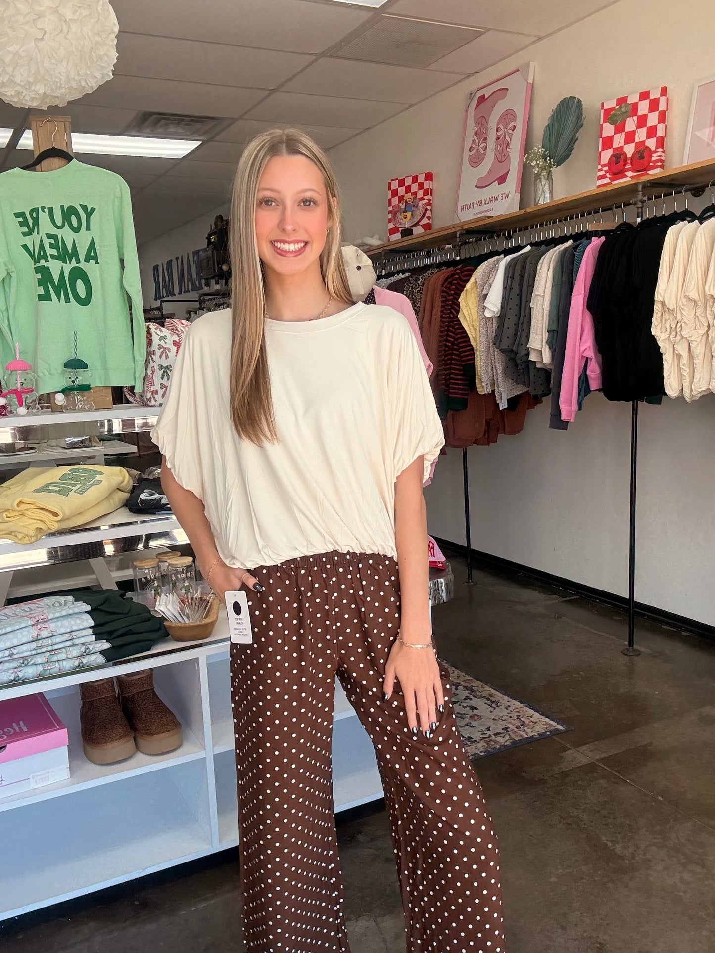 Polka Dot Pant/ BROWN