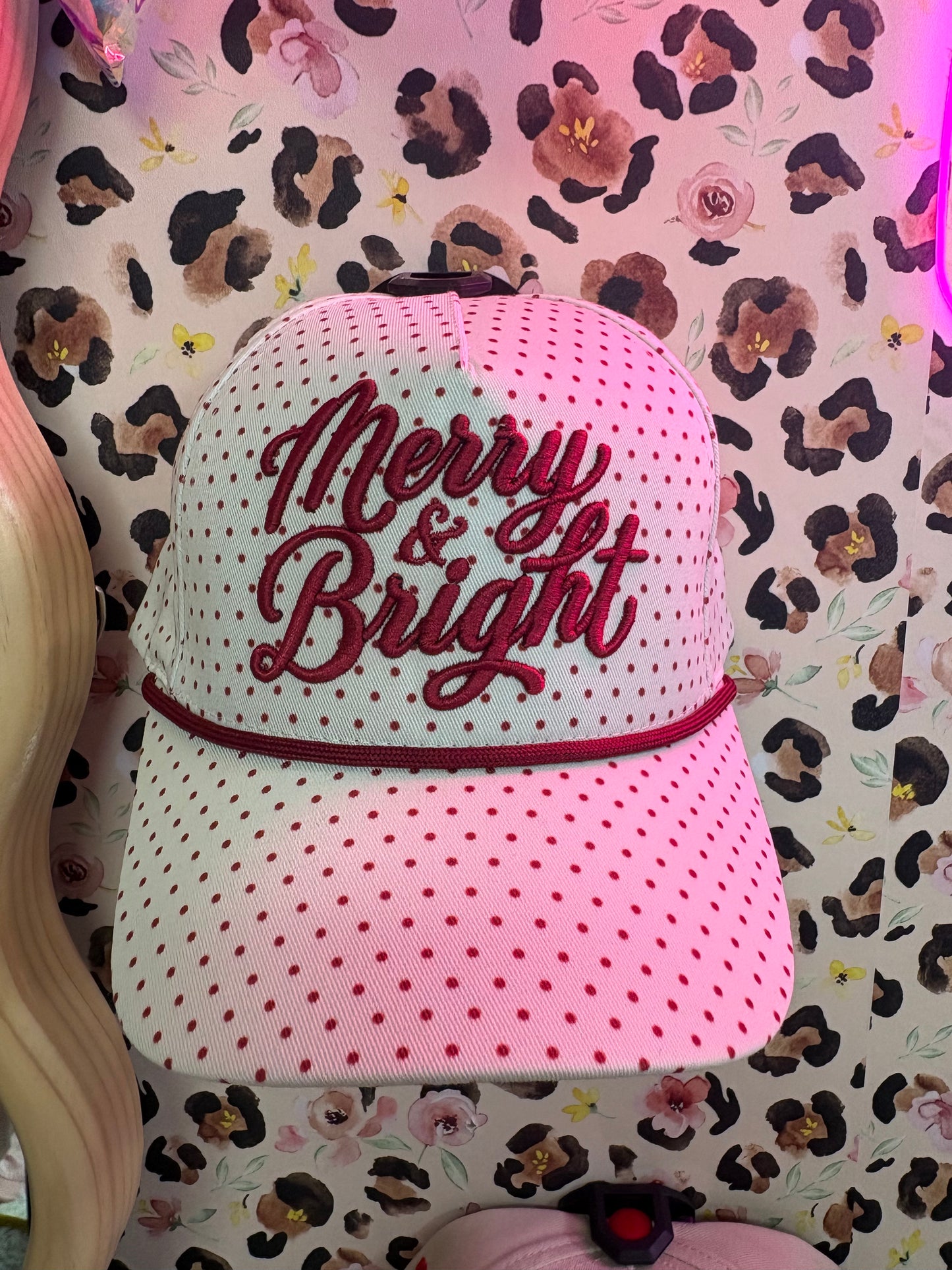 “Merry & Bright” Polka Dot Hat