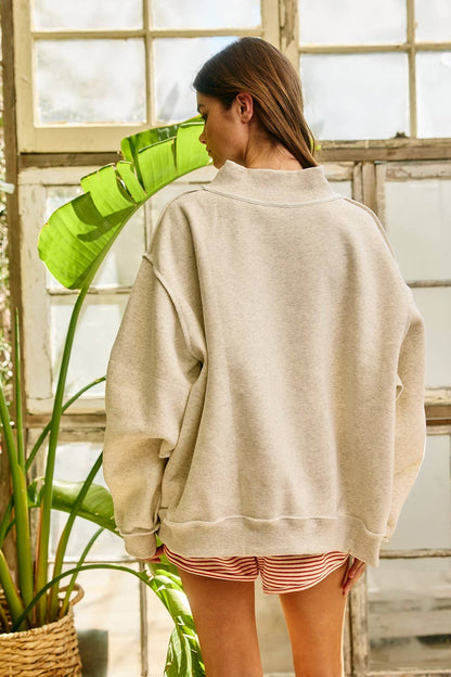 WWJD Embroidered Mock-neck Sweatshirt
: ASH GREY