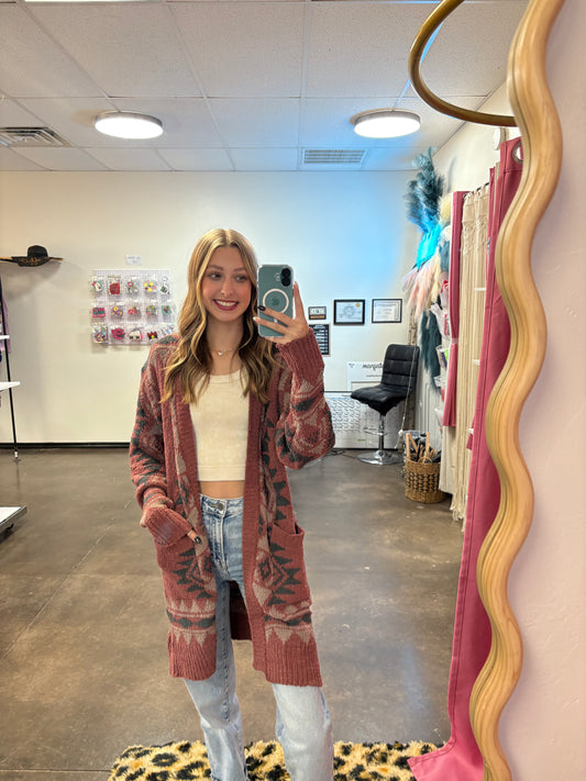 AZTEC PRINT CARDIGAN