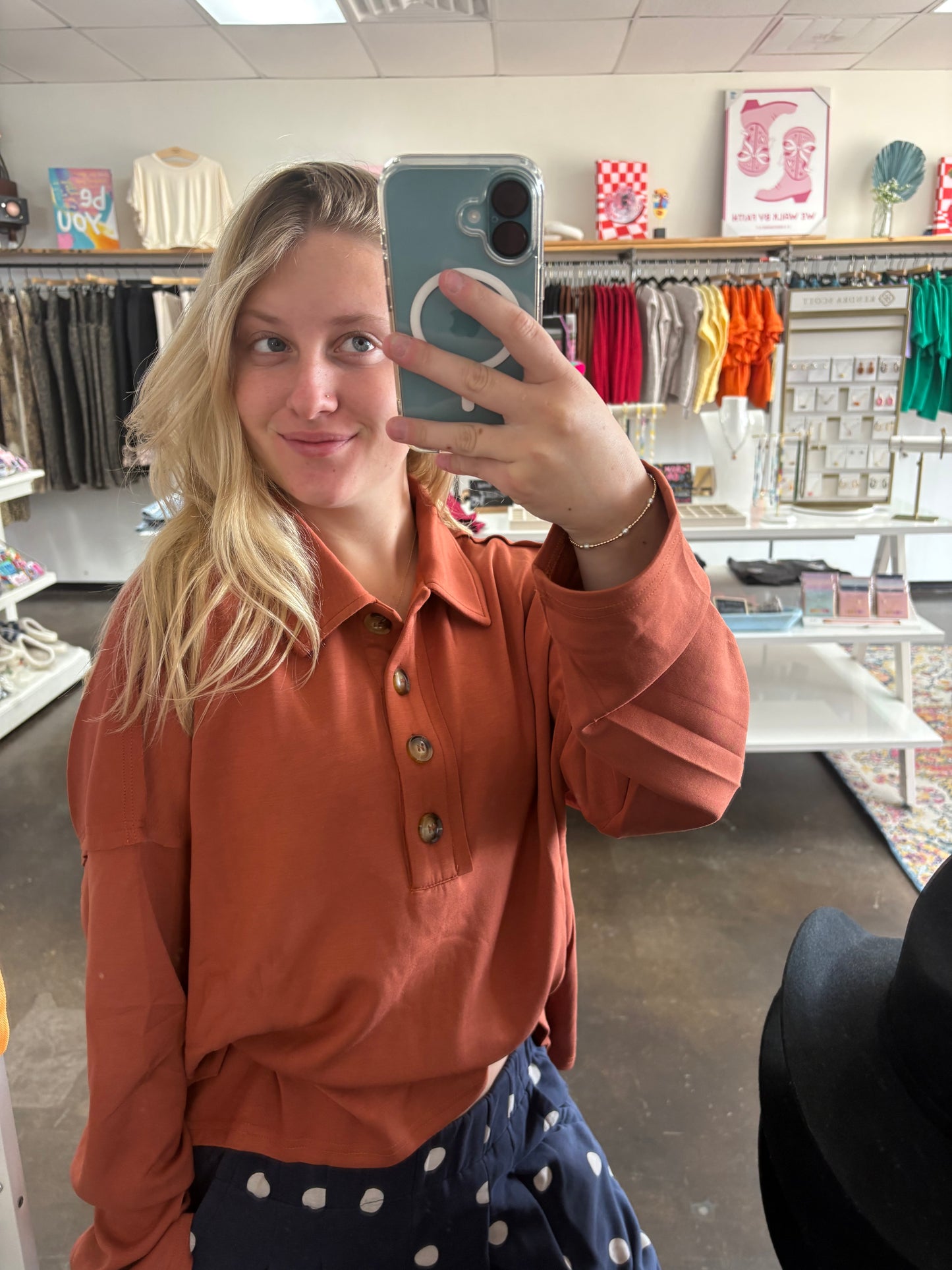 Quarter button up long sleeve