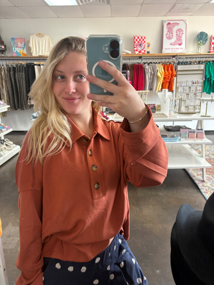 Quarter button up long sleeve