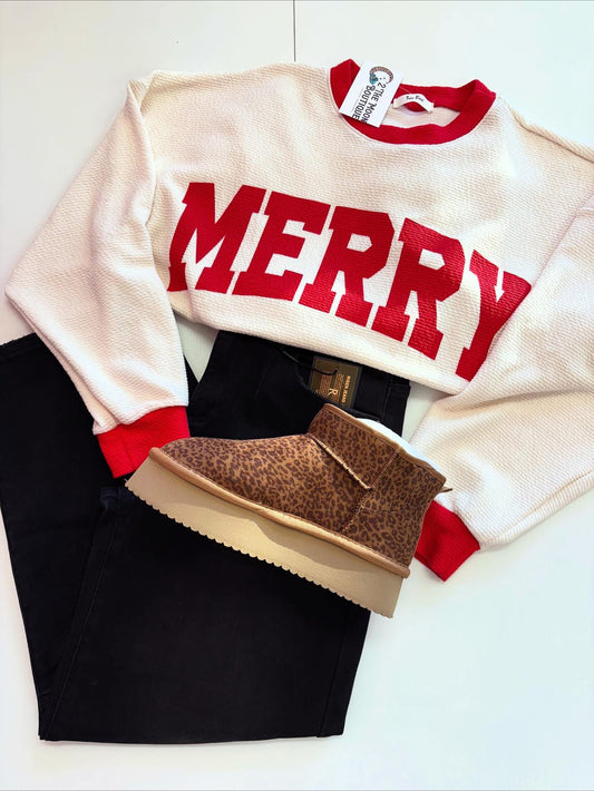 “merry" cloudy knit l/s top