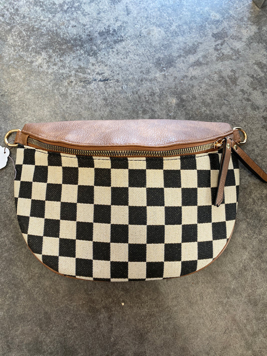 Brown Checkered Fanny Pack