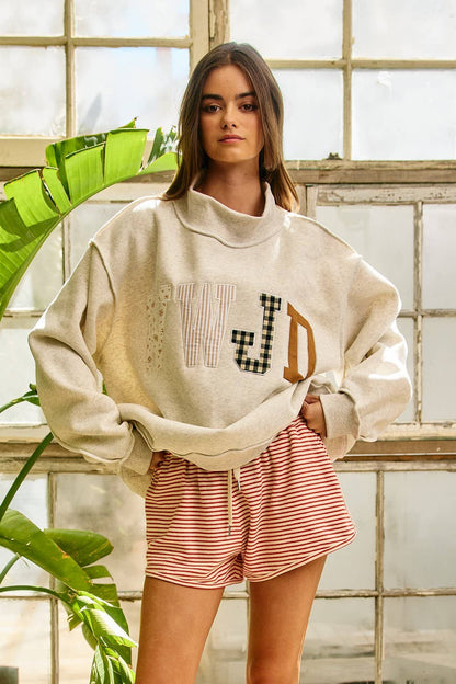 WWJD Embroidered Mock-neck Sweatshirt
: ASH GREY