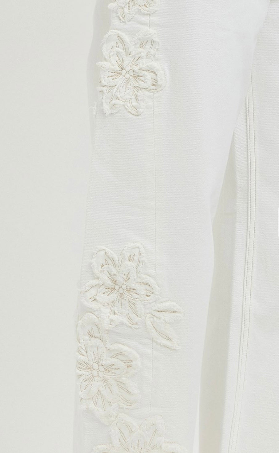 TUMMY CONTROL SLOUCHY BARREL FIT FLORAL PATCH DETAILS JEANS