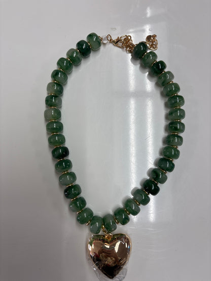 Chunky Beaded Heart Necklace