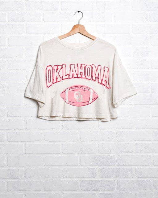 OU Sooners Wonka Football Off White Cropped Tee