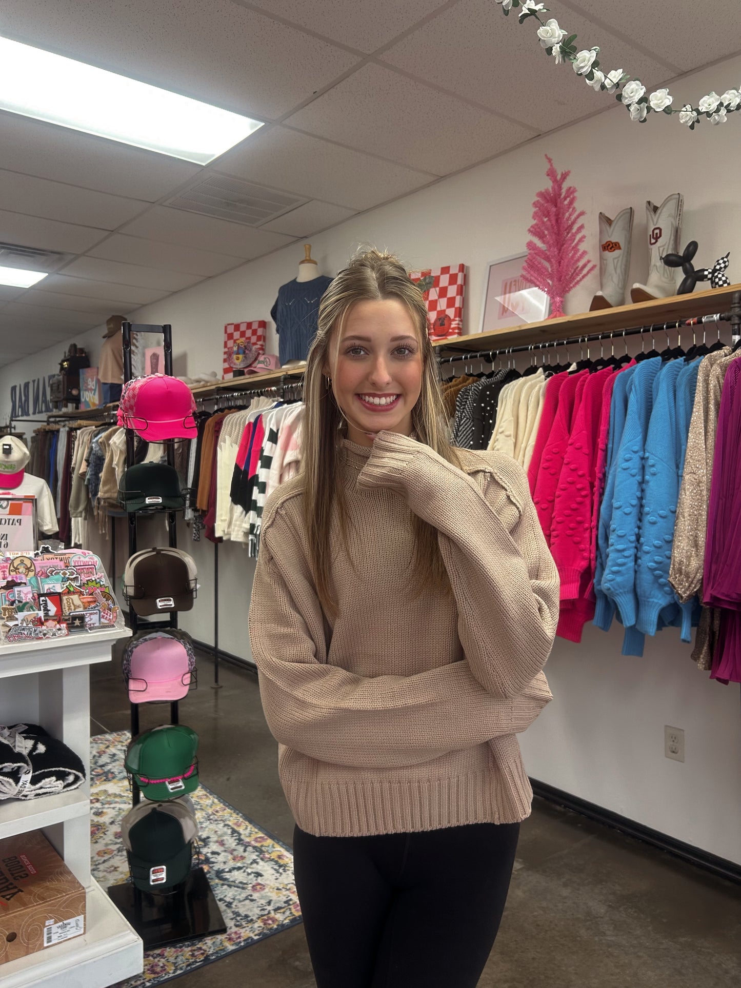 TAN TURTLE NECK SWEATER