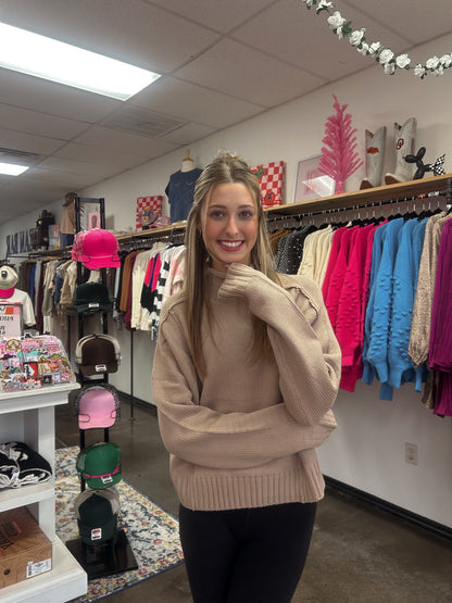 TAN TURTLE NECK SWEATER