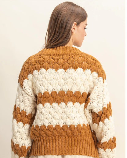 Oversized Cloud Pattern Knit Cardigan