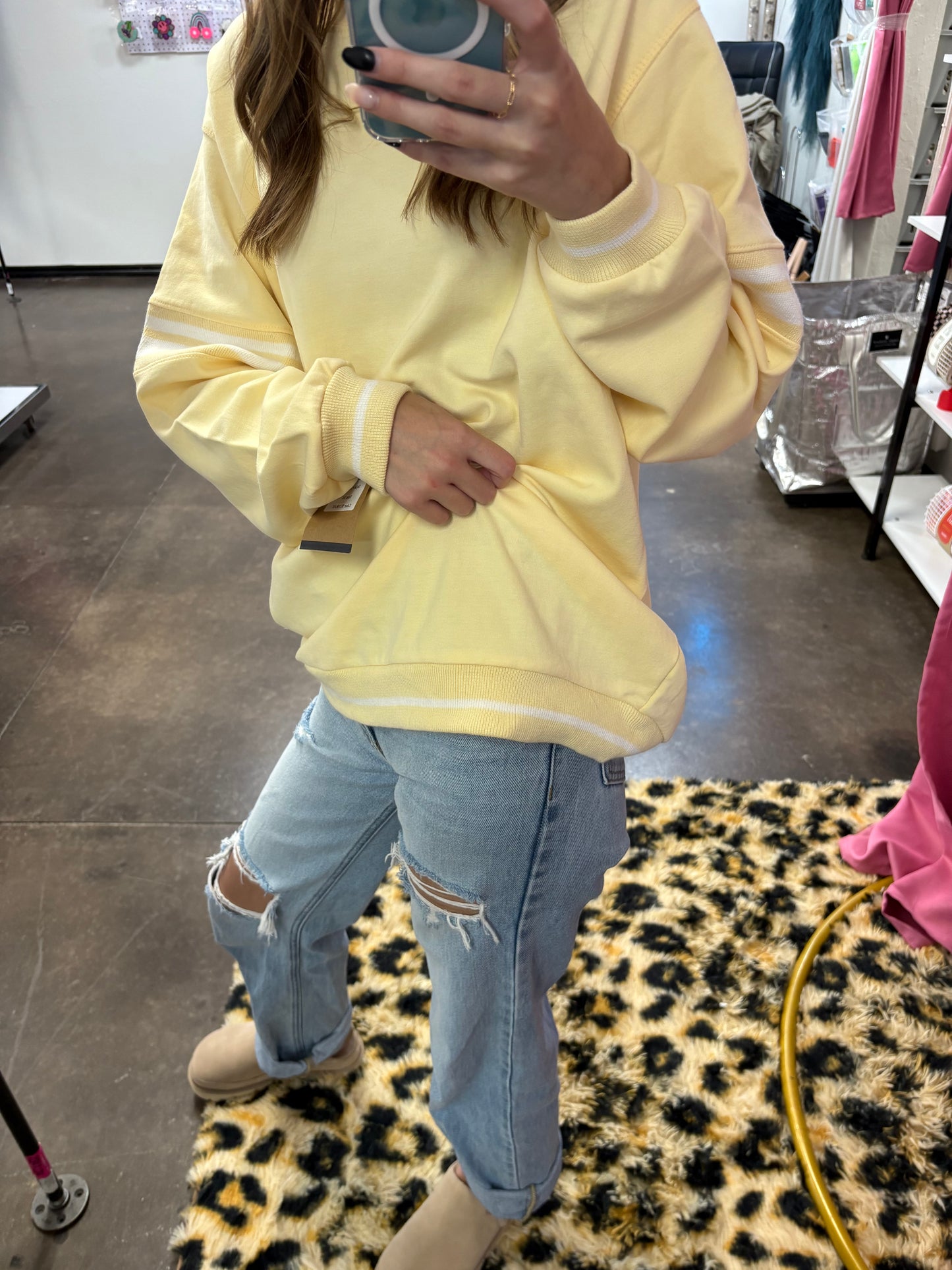 SUNNY STRIPE CREWNECK