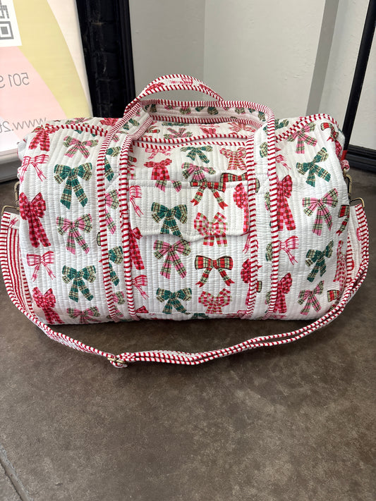 Christmas Bow Duffel Bag