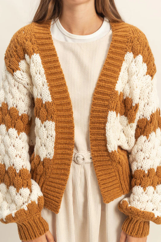 Oversized Cloud Pattern Knit Cardigan