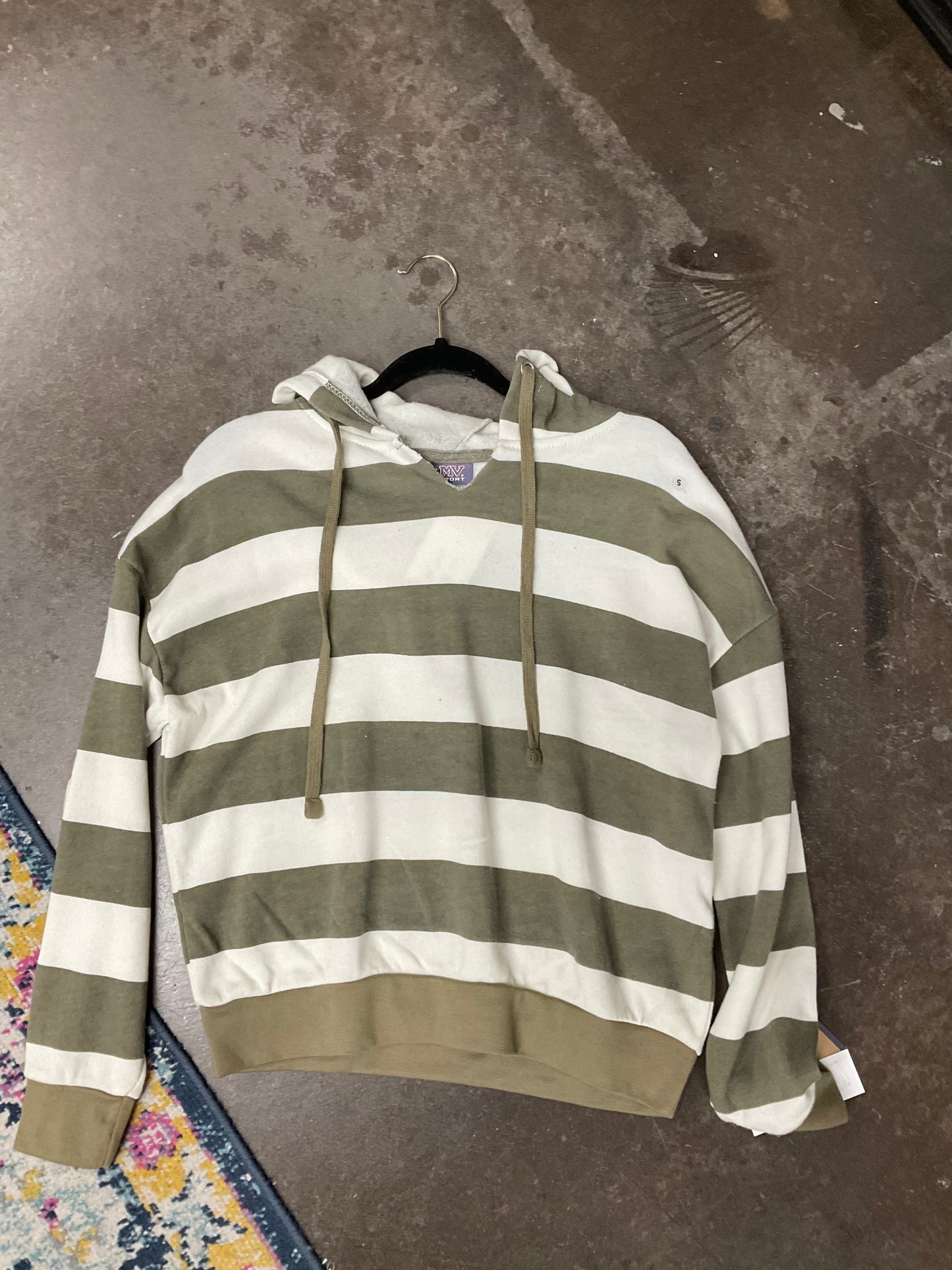 Green striped hoodie