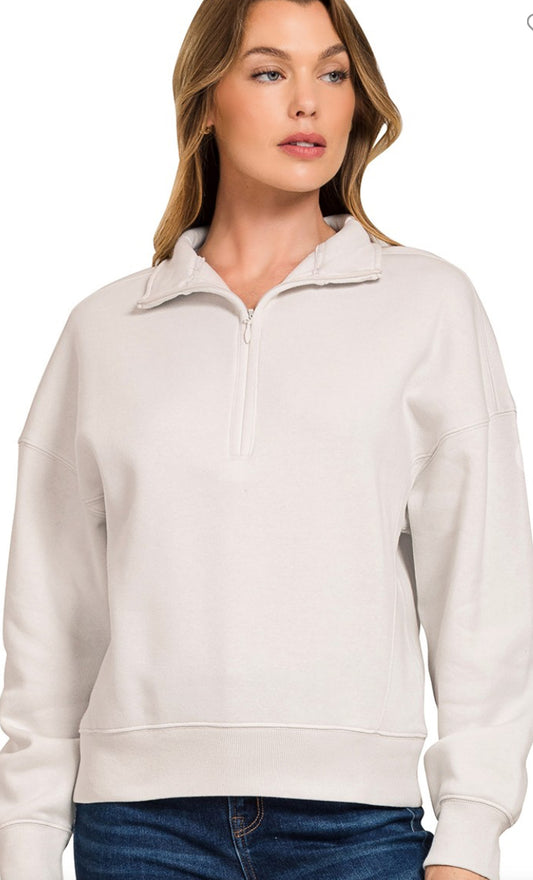 Fleece High Neck Half Zip Sweatshirts