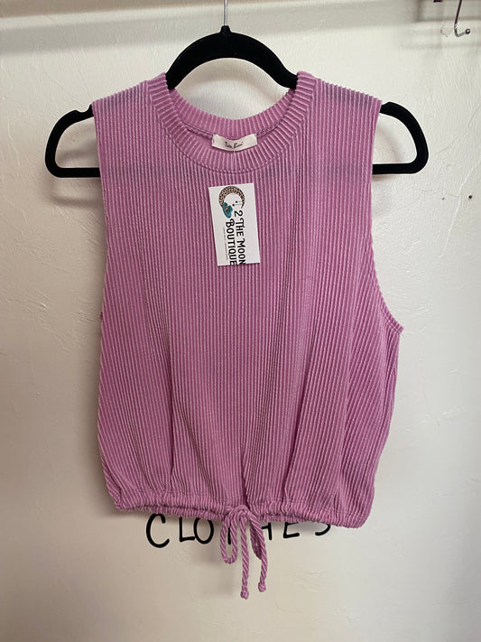 Purple Ribbed Tank Top
