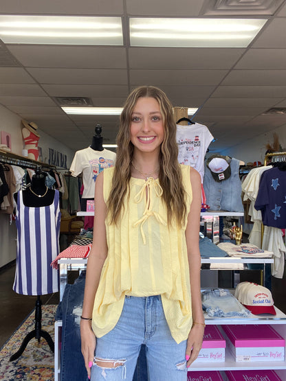 Yellow bow tie top