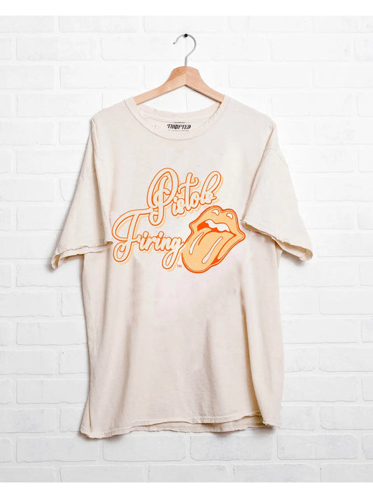 Pistols Firing Off White Tee