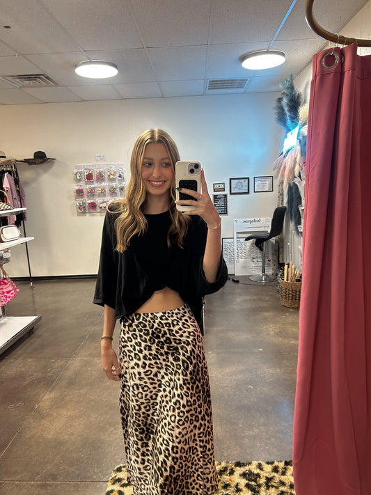 LEOPARD MAXI SKIRT