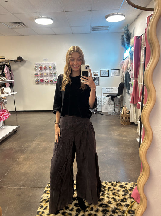 RIBBED WIDE LEG PANT