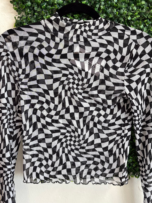 CHECKERED MESH TOP
