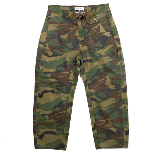 Camo Slouchy Cropped Barrel Pants