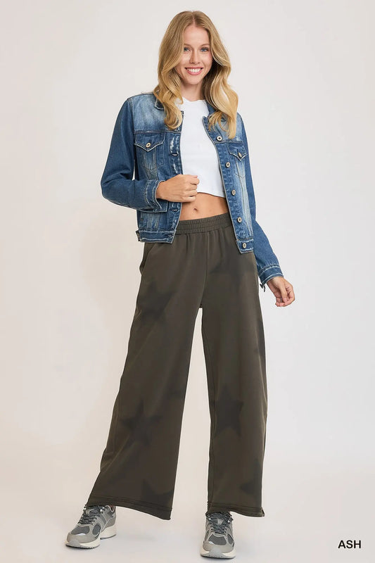Mineral washed star pants