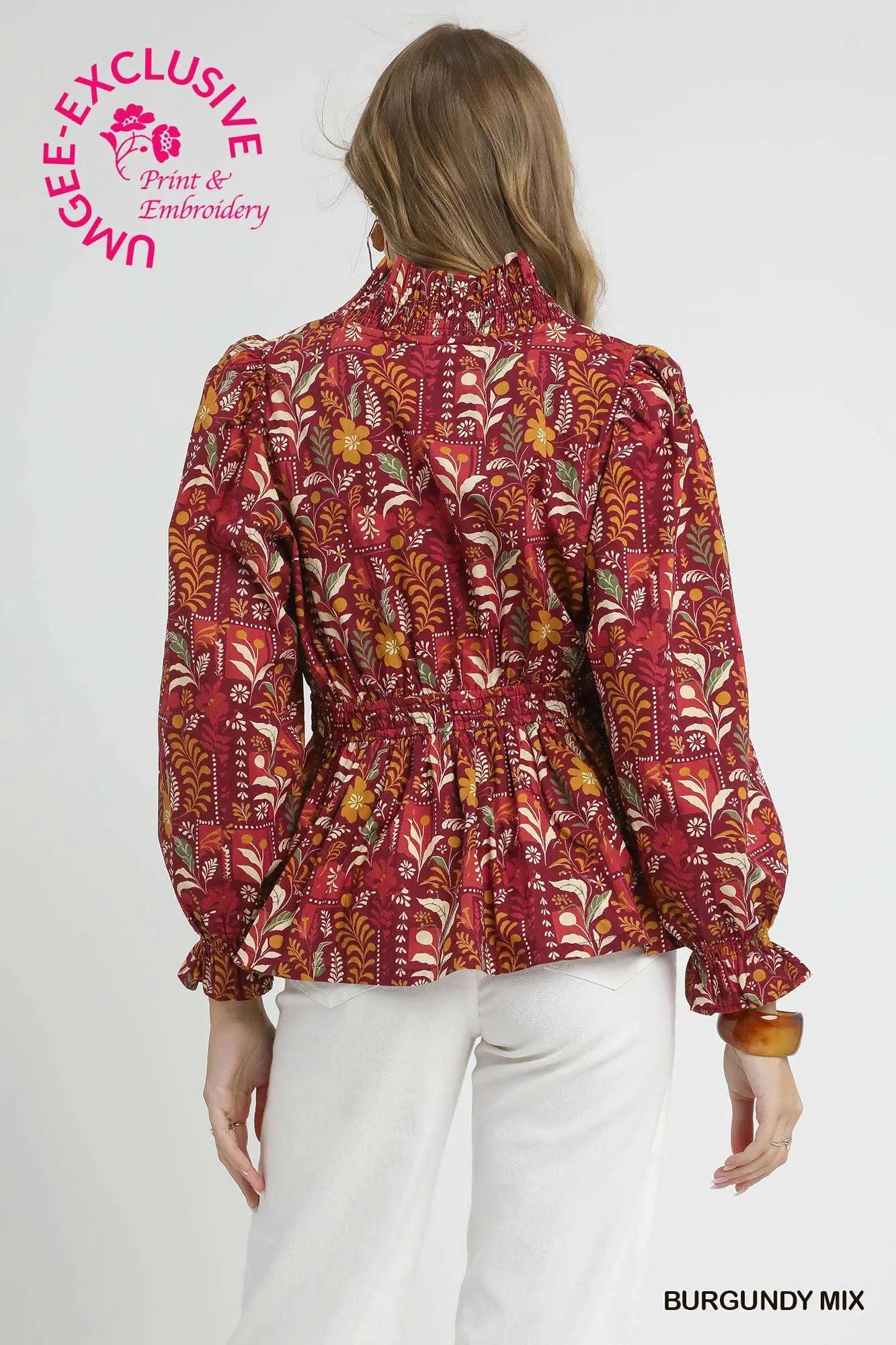 Long sleeve floral blouse