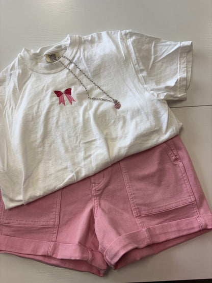 Pink judy blue denim shorts