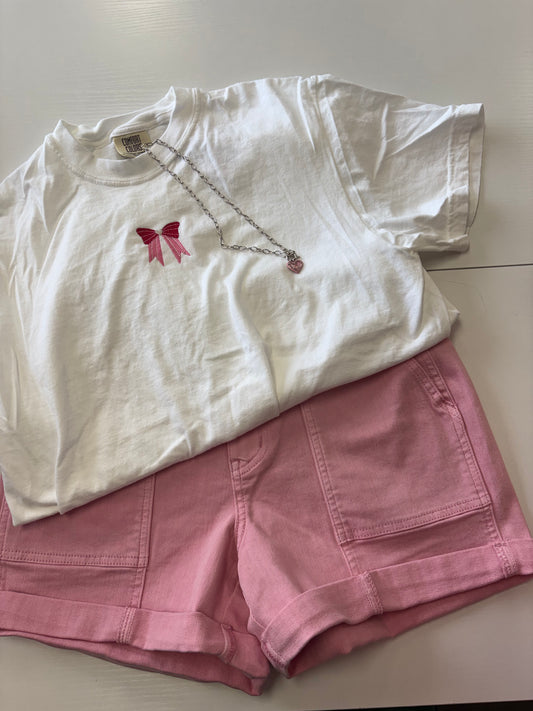 Pink judy blue denim shorts