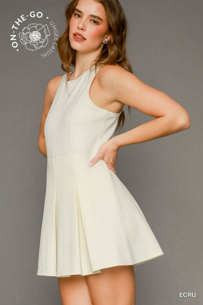 Luxeknit Sleeveless Pleated Mini Dress