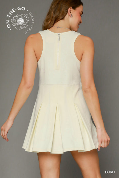 Luxeknit Sleeveless Pleated Mini Dress