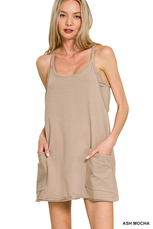 MINI DRESS WITH BUILT-IN ROMPER LINER