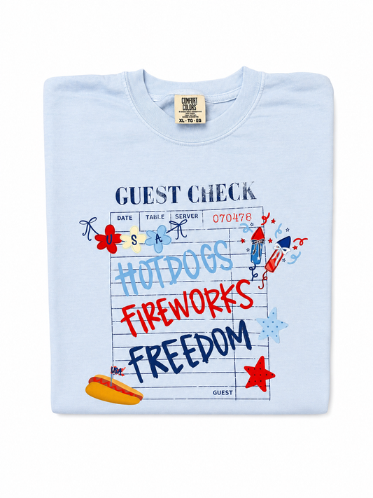 “GUEST CHECK” USA graphic tee