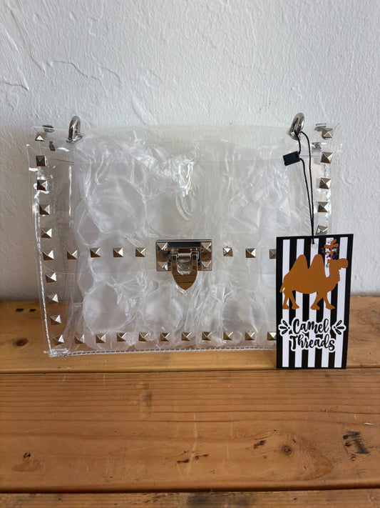 Clear Rhinestone Purse / Gold / Silver